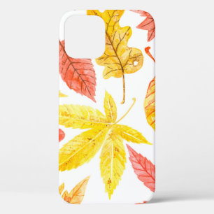 Watercolor pattern made of various colourful autum iPhone 12 case