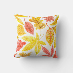 Watercolor pattern made of various colourful autum cushion