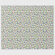 Watercolor pattern of beetles and butterflies