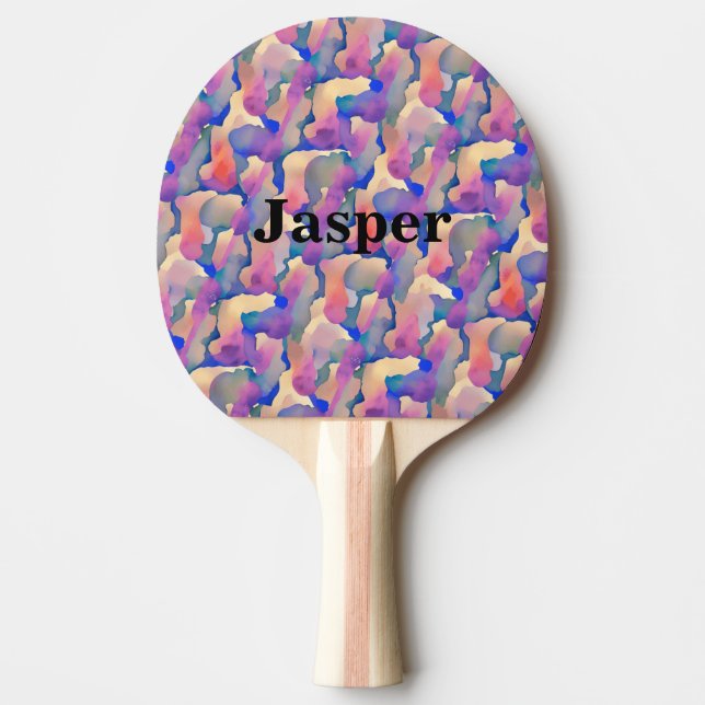 Watercolor Pattern Personalised Ping Pong Paddle (Front)