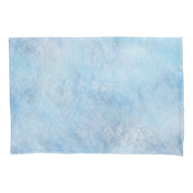 Watercolor Pattern Sky Blue Pillowcase (Front-Left)