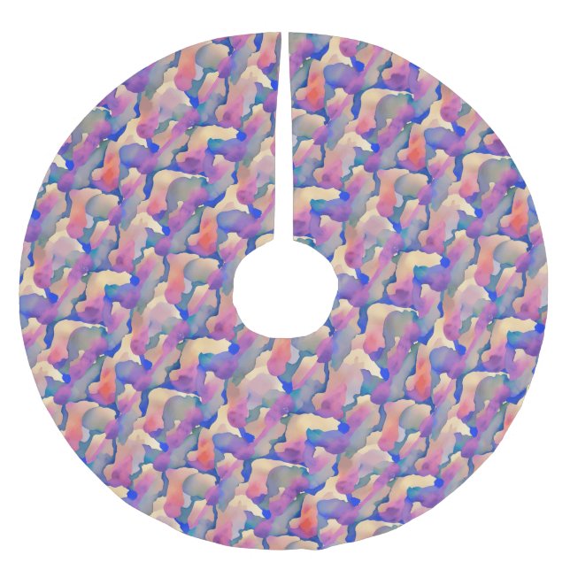 Watercolor Pattern Tree Skirt (Front)