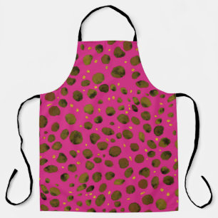Watercolor Pattern with Abstract Cheetah Skin. Apron
