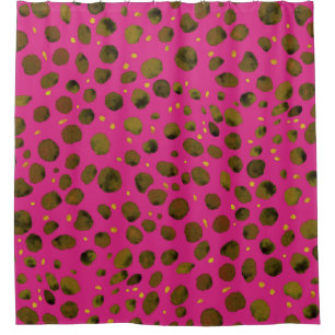 Watercolor Pattern with Abstract Cheetah Skin. Shower Curtain