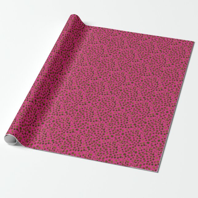 Watercolor Pattern with Abstract Cheetah Skin. Wrapping Paper (Unrolled)