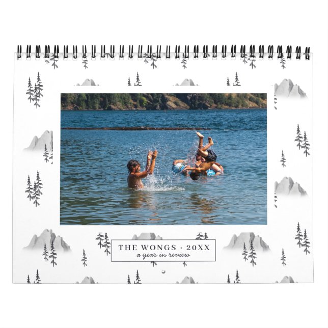 Watercolor Patterns | Photo Personalized Calendar (Cover)