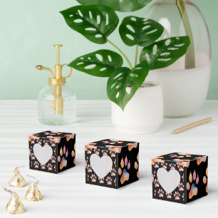Watercolor Paw Print Background Favour Box