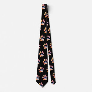 Watercolor Paw Print Background Tie