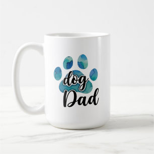 Watercolor Paw Print Dog Dad Pet Lover Father Coffee Mug