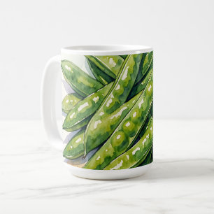 Watercolor Pea Pods Coffee Mug