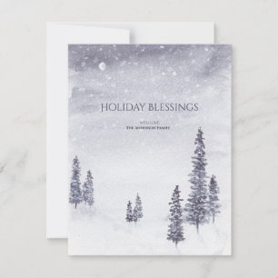 Watercolor Peaceful Wintry Scene Christmas/ Holiday Card