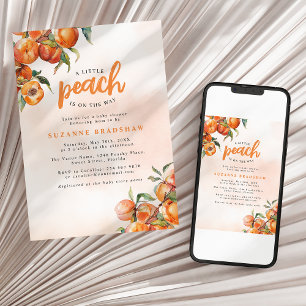 Watercolor Peach Baby shower Invitation