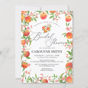 Watercolor Peach Bridal Shower Invitation
