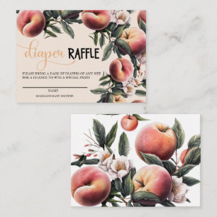 Watercolor Peach Diaper Raffle Enclosure Cards