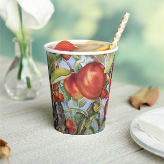 Watercolor peach farm wedding shower Paper cup