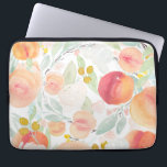 Watercolor Peach Florals Pattern Laptop SLeeve<br><div class="desc">Watercolor Peach Florals Pattern Laptop Sleeve. Stylish laptop sleeve featuring watercolor illustrations of peaches,  flowers and foliage. Bright and cheerful,  perfect for anyone.</div>