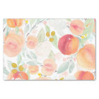 Watercolor Peach Florals Pattern Tissue Paper