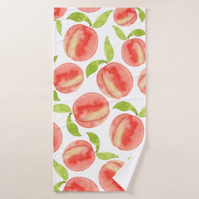 Watercolor Peach Pattern  Bath Towel (Bath Towel)