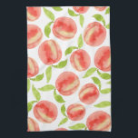 Watercolor Peach Pattern   Tea Towel<br><div class="desc">cute watercolor painted peach pattern</div>