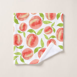 Watercolor Peach Pattern Wash Cloth