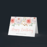 Watercolor Peach Peonies and Gold Leaves Birthday Card<br><div class="desc">Send your birthday wishes with this floral birthday card. It features watercolor peach and white peonies with green and faux gold foil eucalyptus leaves. This floral happy birthday card is perfect for spring birthdays. Personalise this peach and gold card by adding the a front text and message.</div>