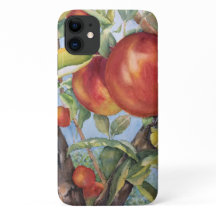 Watercolor Peach Tree Orchard Fruit Harvest  Case-