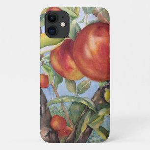 Watercolor Peach Tree Orchard Fruit Harvest  Case- iPhone 11 Case