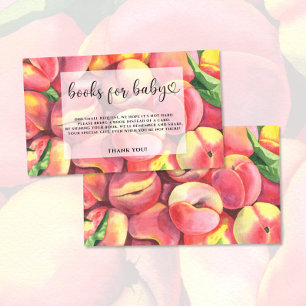 Watercolor peaches books for baby ticket enclosure card