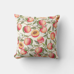 Watercolor peaches, seamless floral pattern. cushion
