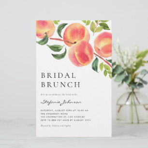 Watercolor Peaches Summer Bridal Brunch Invitation