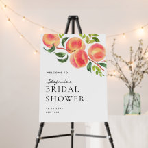 Watercolor Peaches Summer Bridal Shower Welcome