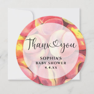 Watercolor peaches - Thank you baby shower Card