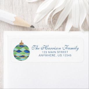 Watercolor Peacock Ornament Christmas Address Return Address Label