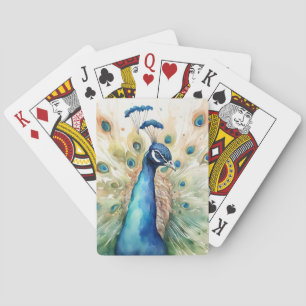 Watercolor Peacock Playing Cards