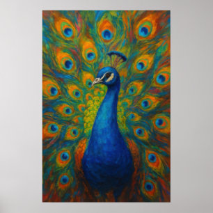 Watercolor Peacock  Poster
