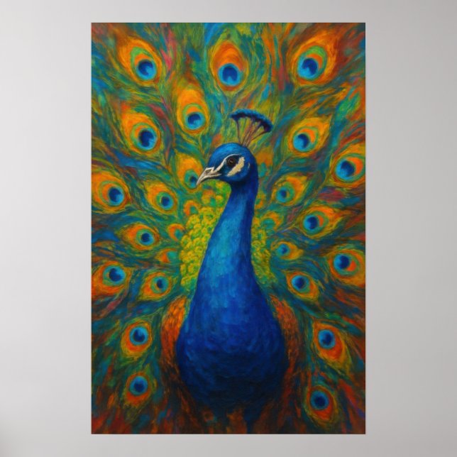 Watercolor Peacock  Poster (Front)
