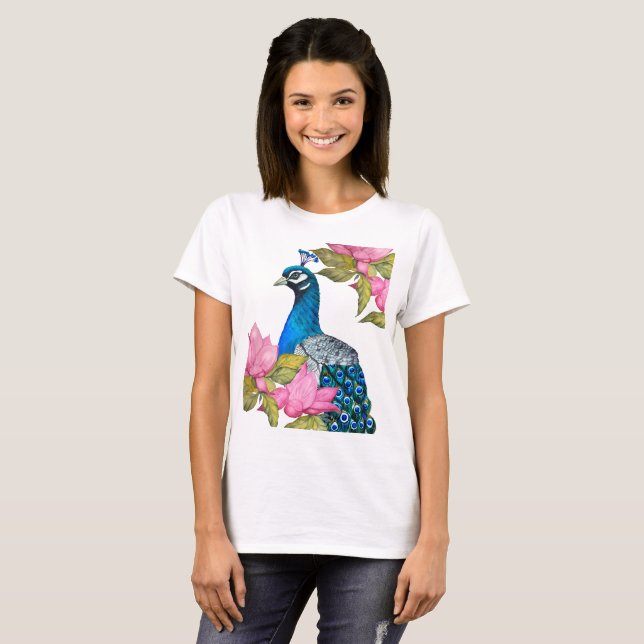 Watercolor peacock T-Shirt (Front Full)