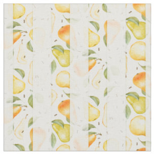 Watercolor Pear Fresh Fruit Pattern Fabric