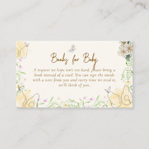 Watercolor Pear Garden Book for baby Baby Shower Enclosure Card