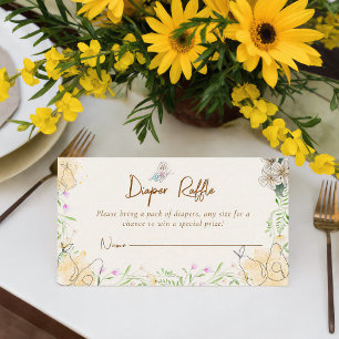 Watercolor Pear Garden Diaper Raffle Baby Shower Enclosure Card