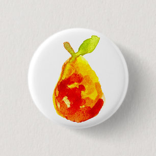 Watercolor Pear Illustration Painting 3 Cm Round Badge