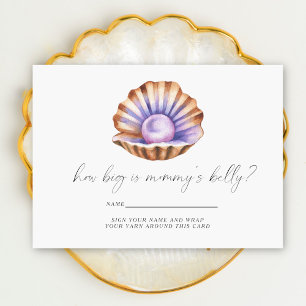 Watercolor pearl How big is mummy's belly Enclosure Card