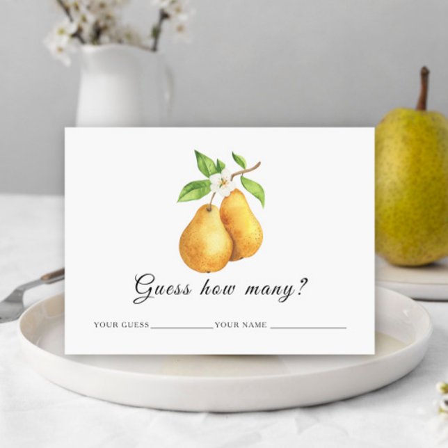 Watercolor pears Guess how many bridal game Enclosure Card (Creator Uploaded)