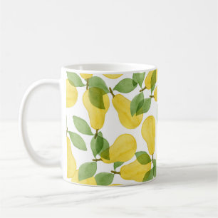 Watercolor Pears: Hand Painted Pattern Coffee Mug