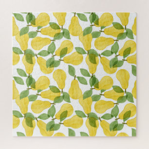 Watercolor Pears: Hand Painted Pattern Jigsaw Puzzle