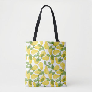 Watercolor Pears: Hand Painted Pattern Tote Bag