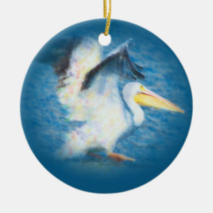 watercolor pelican 17 ornament