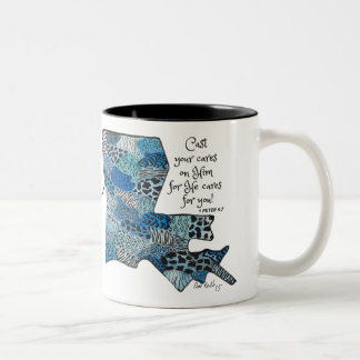 Watercolor Pen Animal Print Louisiana Love Two-Tone Coffee Mug