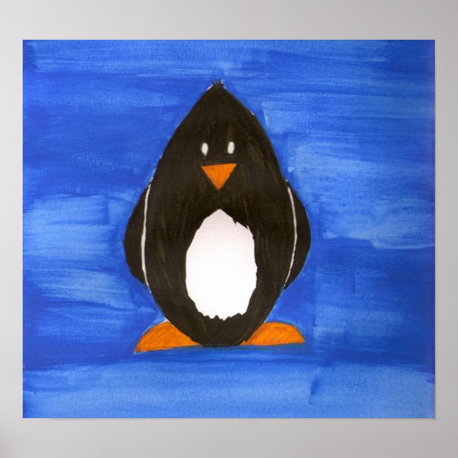 Watercolor Penguin Poster (Front)