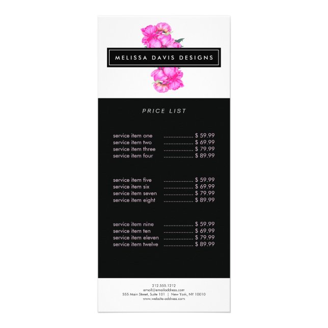 Watercolor Peonies Bunch Rack Card (Front)